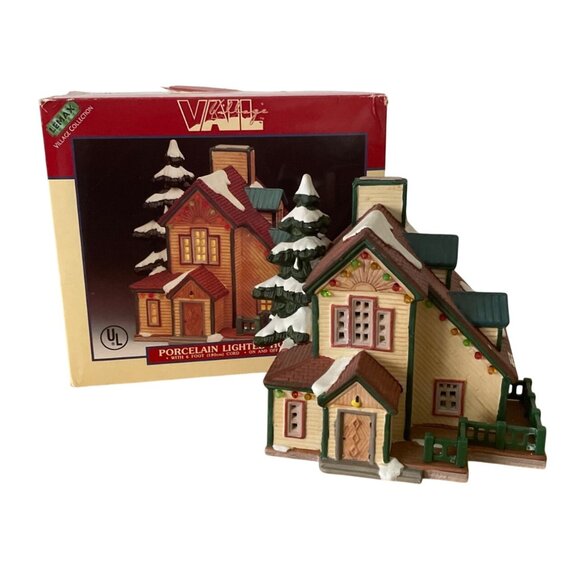 Vtg Lemax Lighted House Vail Colorado Village Collection Wrap Around Porch 1997 - Picture 1 of 12